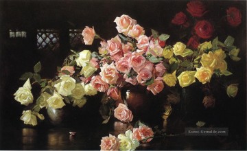 Klassische Blumen Werke - Roses maler Joseph DeCamp Blumen